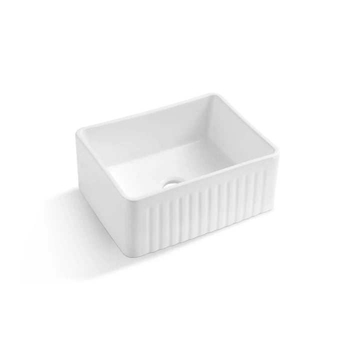 617*458*256mm OTT Hampshire Ceramic White Square Single Bowl Undermount Laundry Kitchen Sink