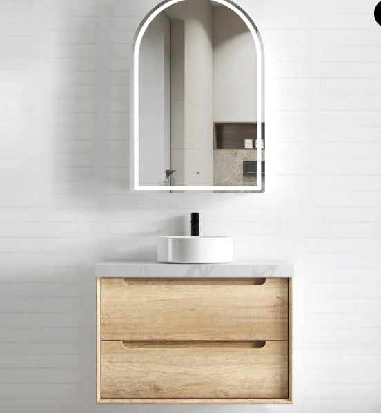 600-1500*460*550mm Byron Natural Oak Bathroom Cabinet Only and Ceramic / Stone Top Wall Hung Vanity