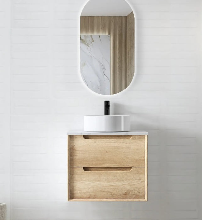 600-1500*460*550mm Byron Natural Oak Bathroom Cabinet Only and Ceramic / Stone Top Wall Hung Vanity