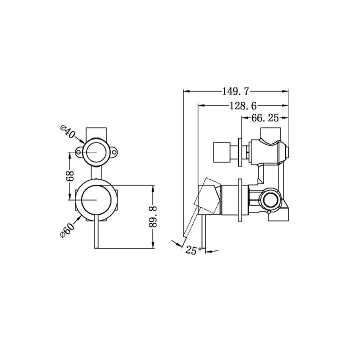 Nero Mecca Shower Mixer With Divertor Separate Back Plate Chrome/Matte Black/Brushed Nickel/Brushed Gold/Gun Metal/Brushed Bronze/Matte White