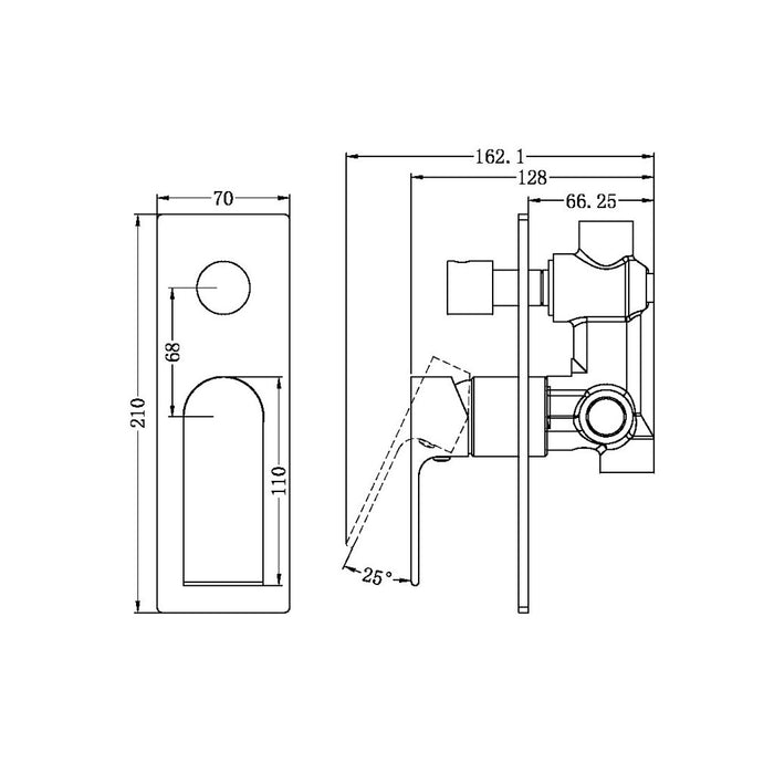 Nero Bianca Shower Mixer With Divertor Chrome/Matte Black/Brushed Nickel/Brushed Gold/Gun Metal