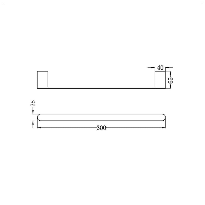 Nero 300mm Bianca 304 Stainless Steel Hand Towel Rail Chrome/Matte Black/Brushed Nickel/Brushed Gold/Gun Metal