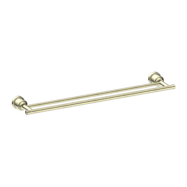 Nero 600mm York Double Towel Rail Chrome/Matte Black/Aged Brass