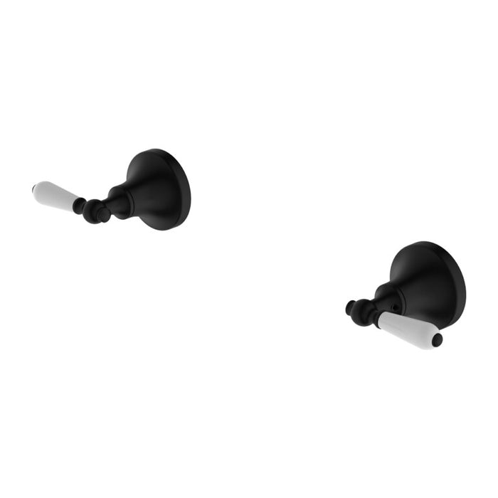 Nero York Wall Top Assemblies With White Porcelain Lever Chrome/Matte Black/Aged Brass