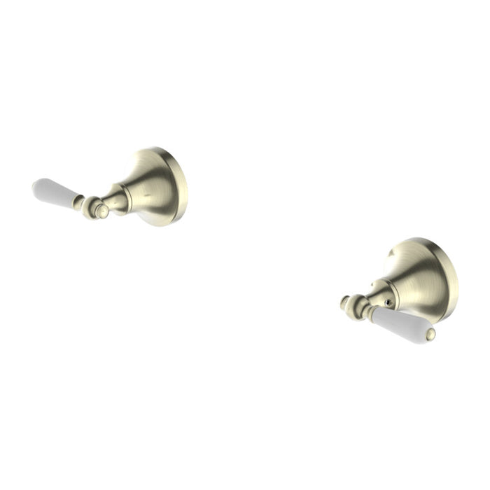 Nero York Wall Top Assemblies With White Porcelain Lever Chrome/Matte Black/Aged Brass