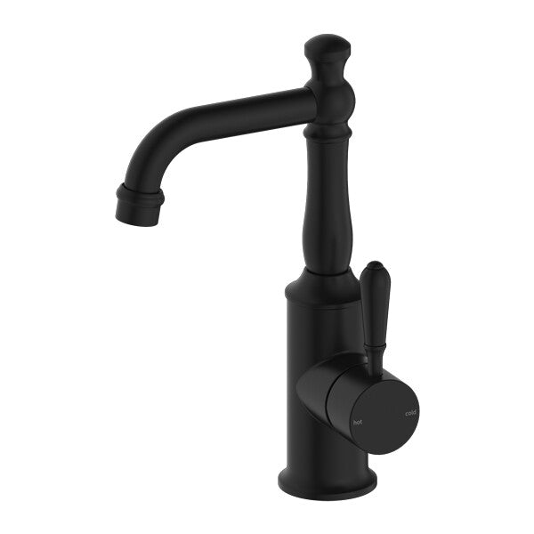 Nero York Basin Mixer With Metal Lever Chrome/Matte Black/Aged Brass