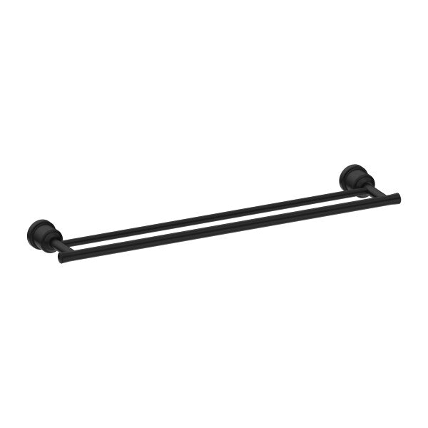 Nero 600mm York Double Towel Rail Chrome/Matte Black/Aged Brass