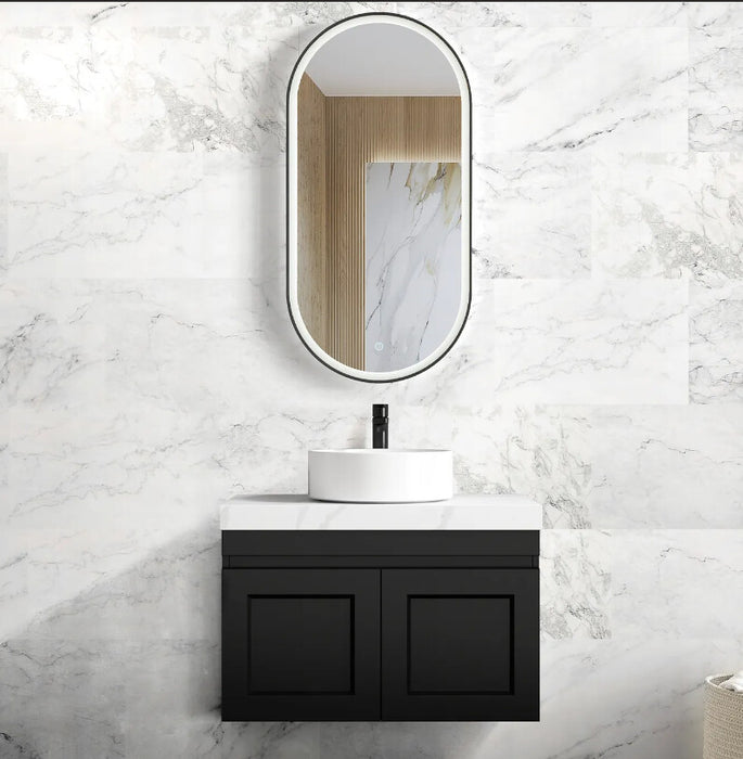 600-1500*460*450mm Hampton Matte Black Bathroom Cabinet Only and Ceramic/Stone Top Wall Hung Vanity