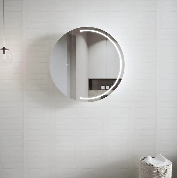 800mm OTT London White LED Oval Shaving Cabinet