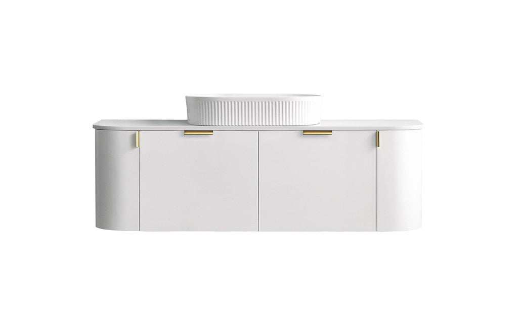 900-1500*455*420mm Sunny Plateau Matt White Premium Durable Plywood Wall Hung Vanity