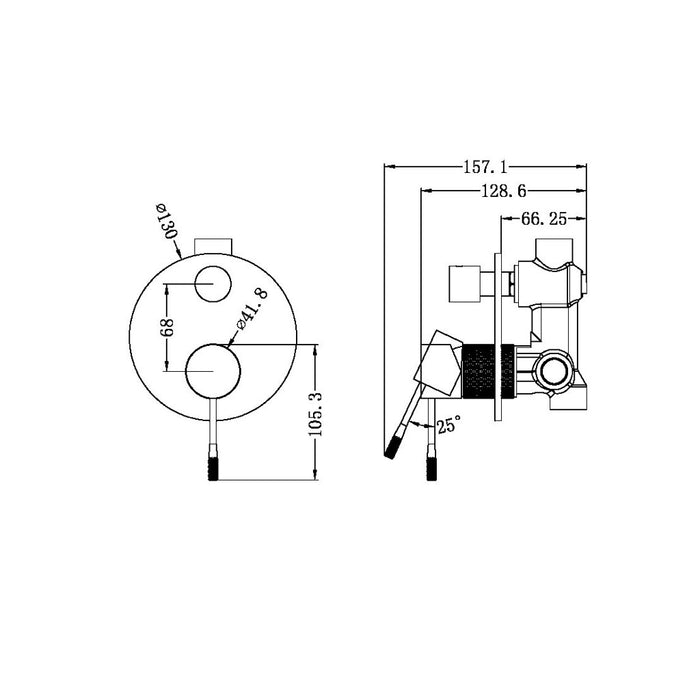 Nero Opal Graphite Brushed Gold Brushed Nickel Brushed Bronze Brass Shower Mixer With Divertor