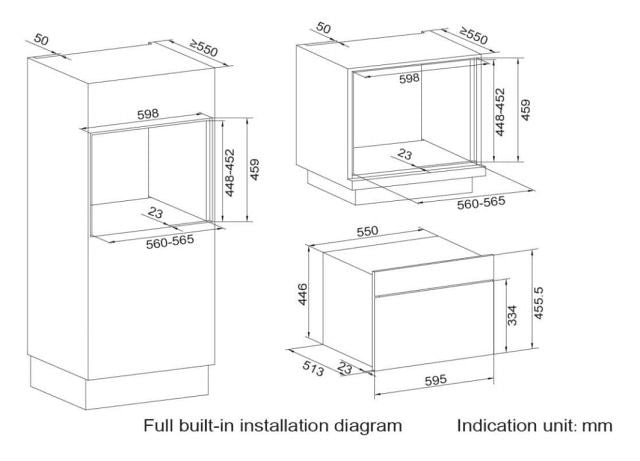 595*513*455.5mm Fotile Tempered Glass Touch Screen Steam Oven