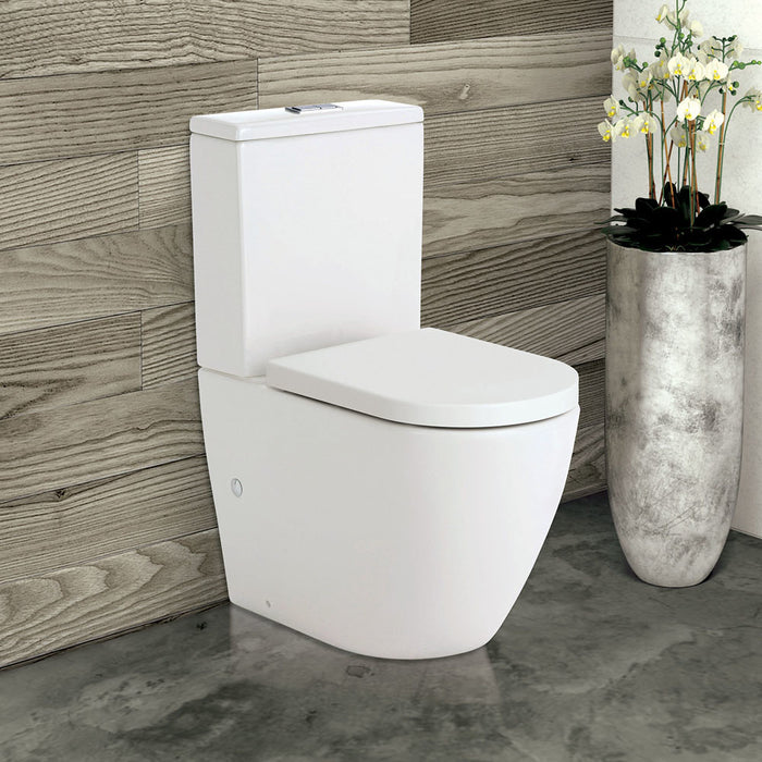 660*385*850mm Fienza Koko Gloss White Ceramic Tornado Back To Wall Toilet