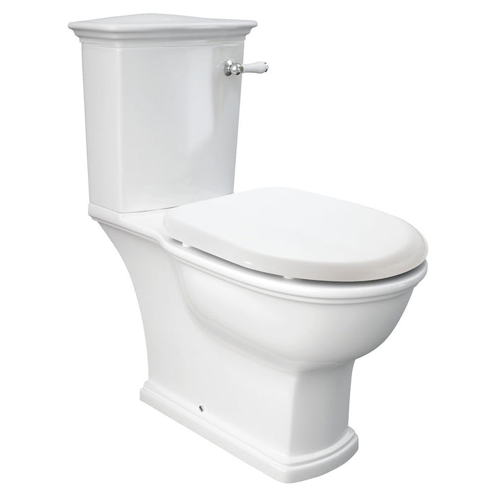 705*365*795mm Fienza Washington Front Lever Alpine White P-Trap Rimless Close-Coupled Toilet