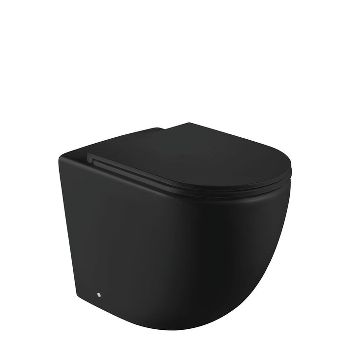 570*360*430mm Fienza KoKo Matt Black Tornado Ceramic Wall-Faced Toilet