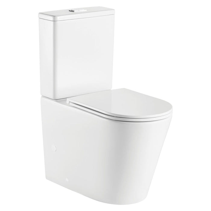 680*390*855mm Fienza Kaya Gloss White Ceramic Tornado Back To Wall Toilet