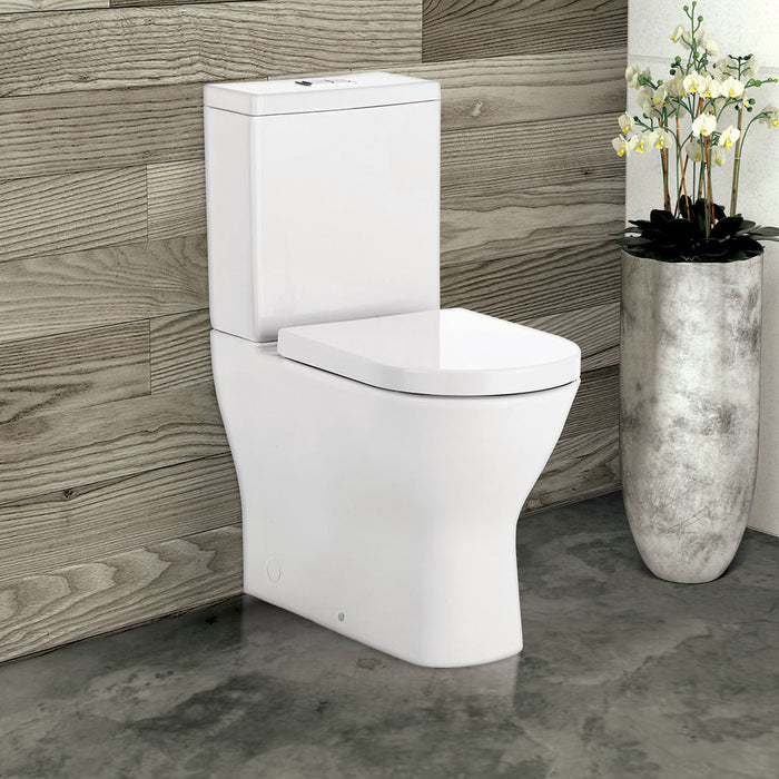 680*370*885mm Fienza Delta Gloss White Rimless Back to Wall Toilet