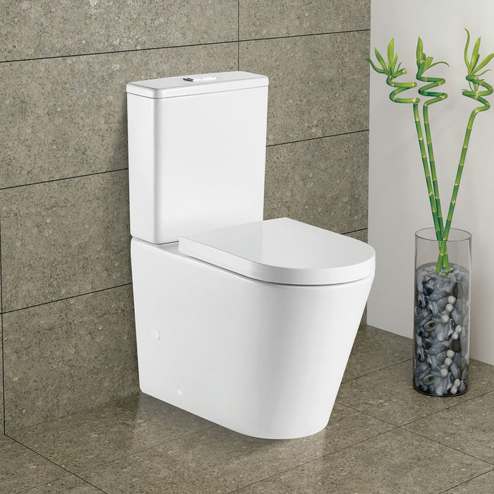 680*390*855mm Fienza Kaya Gloss White Ceramic Tornado Back To Wall Toilet