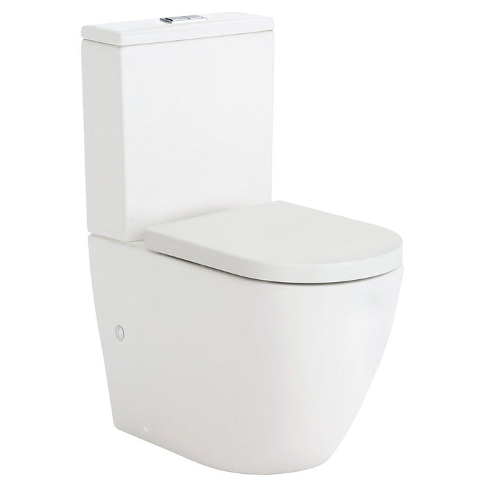 660*385*850mm Fienza Koko Matt White/Matt Black Ceramic Tornado Back To Wall Toilet