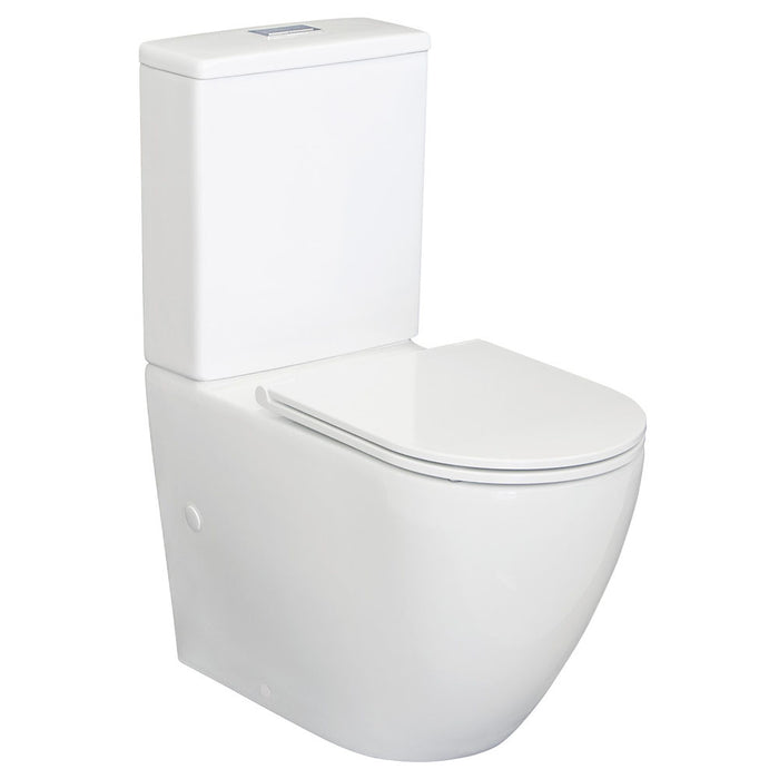 615*385*870mm Fienza Alix Gloss White Ceramic Rimless Back To Wall Toilet