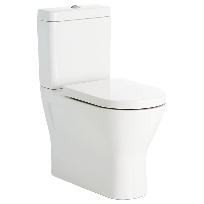 665*370*850mm Fienza RAK Resort Rimless Gloss White Ceramic Bottom Inlet Back To Wall Toilet