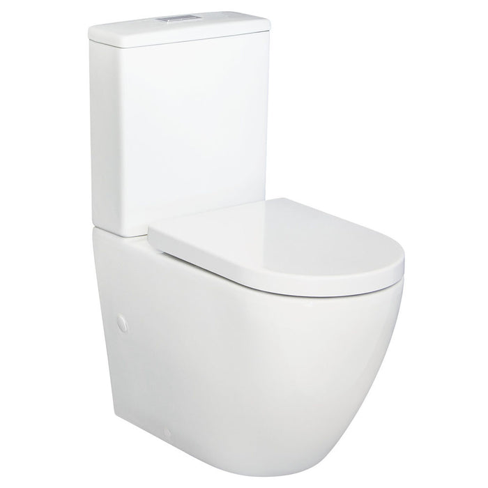 615*385*870mm Fienza Alix Gloss White Ceramic Rimless Back To Wall Toilet