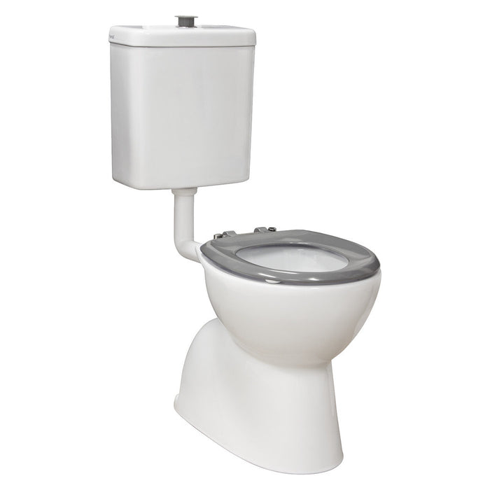 800*370*1100mm Fienza Stella Care Blue/Grey Seat Gloss White Ceramic Adjustable Link Toilet