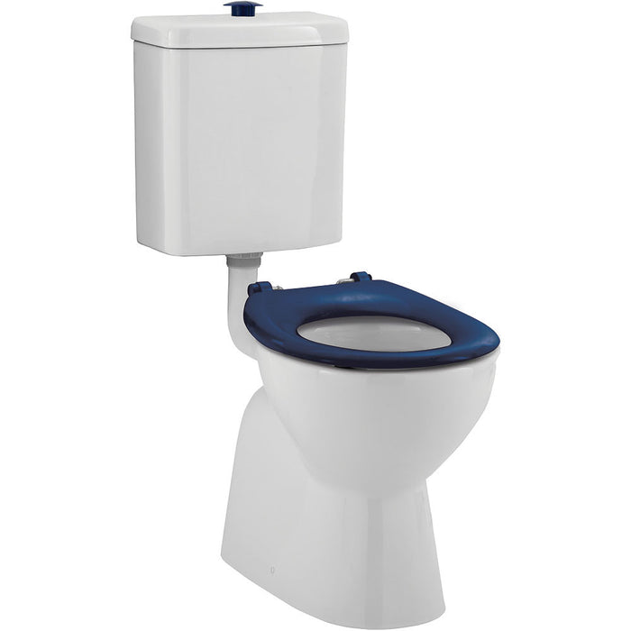 800*370*1100mm Fienza Stella Care Blue/Grey Seat Gloss White Ceramic Adjustable Link Toilet