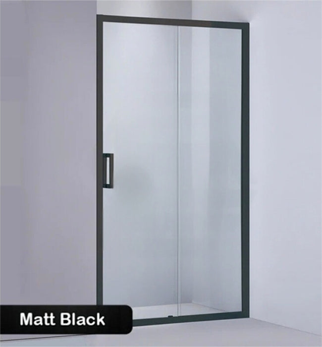 1040-1750x2000mm 6mm Semi-Frameless Sliding Door Wall to Wall Black Hardwares Glass Shower Screens