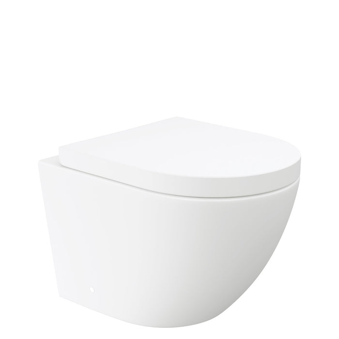 490*365*330-365mm Fienza Koko Gloss White/Matt White/Matt Black Tornado Wall Hung Toilet