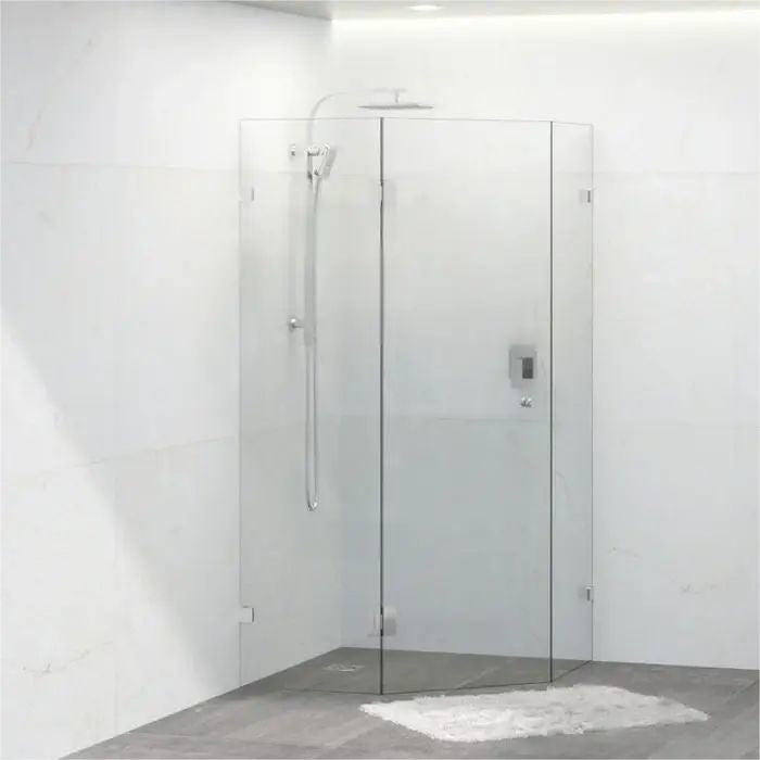 800-1200*2000mm 10mm Thickness Covey Diamond Frameless Pivot Door Chrome Fitting Shower Screens