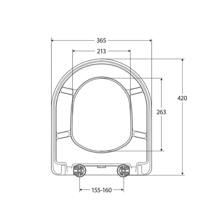 420*365mm Fienza RAK Resort Urea-formaldehyde Gloss White Toilet Seat Cover