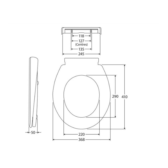 410*370*50mm Fienza Lacy Urea-formaldehyde Gloss White Toilet Seat Cover