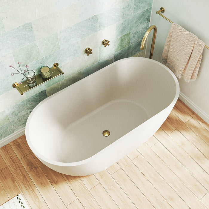 1500*750*525mm Fienza Jada Warm Grey/Sage/Tuscan/Warm White Oval Concrete Freestanding Bathtub