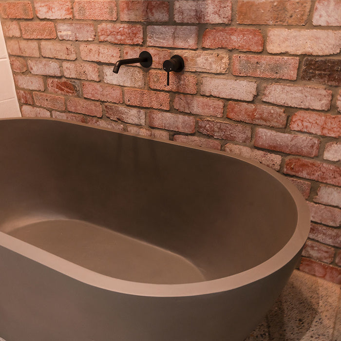 1500*750*525mm Fienza Jada Warm Grey/Sage/Tuscan/Warm White Oval Concrete Freestanding Bathtub