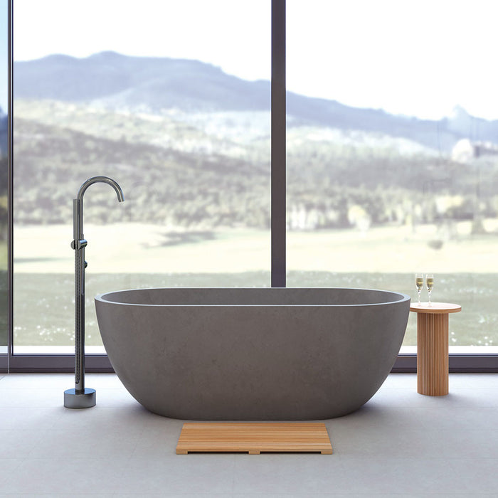 1500*750*525mm Fienza Jada Warm Grey/Sage/Tuscan/Warm White Oval Concrete Freestanding Bathtub