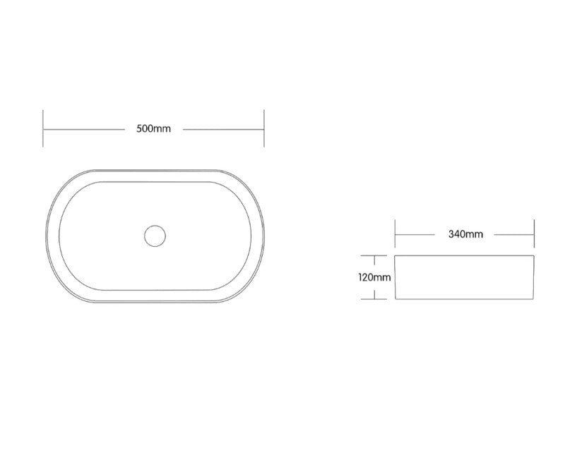 500*340*120mm OTTI Quay Gloss White/Matt Black/Matt White/Matt Pink/Gloss Carrara/Matt Grey Oval Ceramic Above Counter Basin