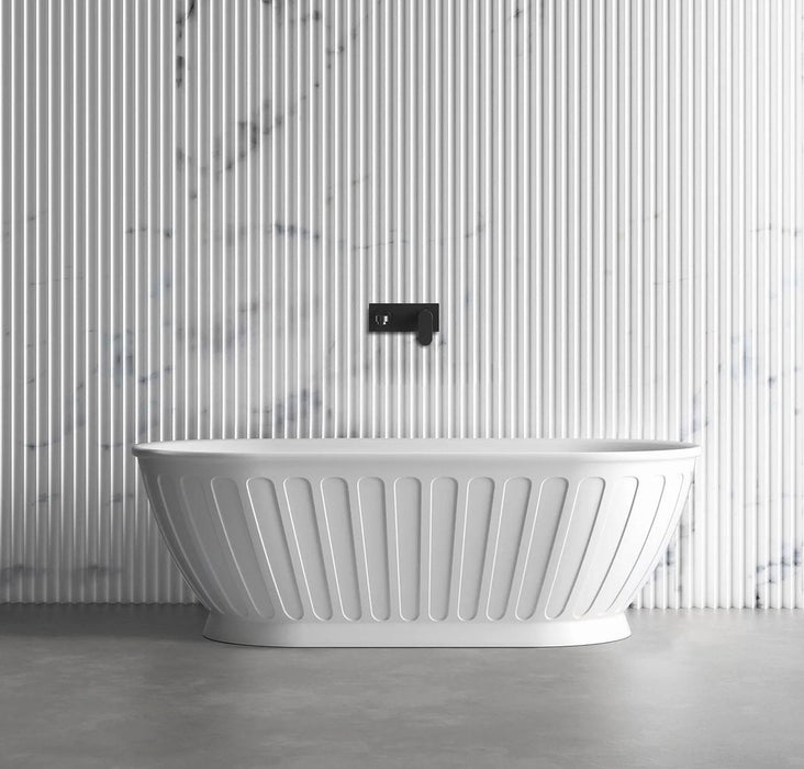 1500/1700*750/800*580mm OTTI Kensington Gloss/Matt White Oval Acrylic Freestanding Bathtub