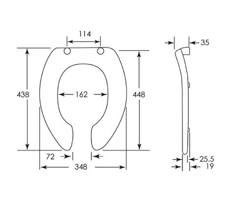 3monkeez White/Black Single Flap Open Front Toilet Seat