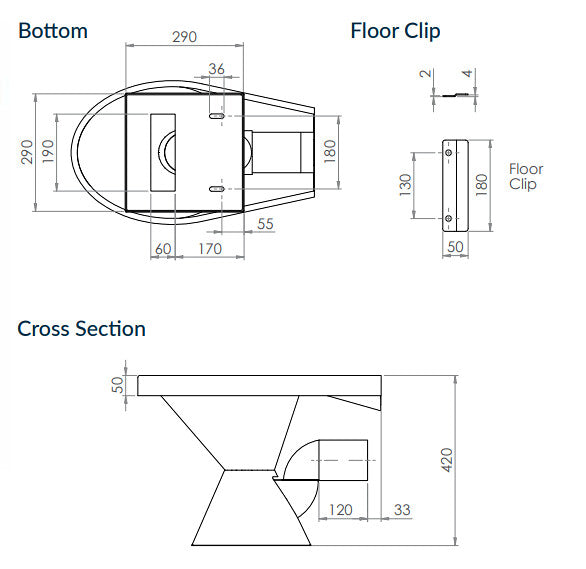 600*355*420mm 3monkeez Disabled Pedestal S/P Trap with Seat Wall Floor (Faced) Toilet Pan