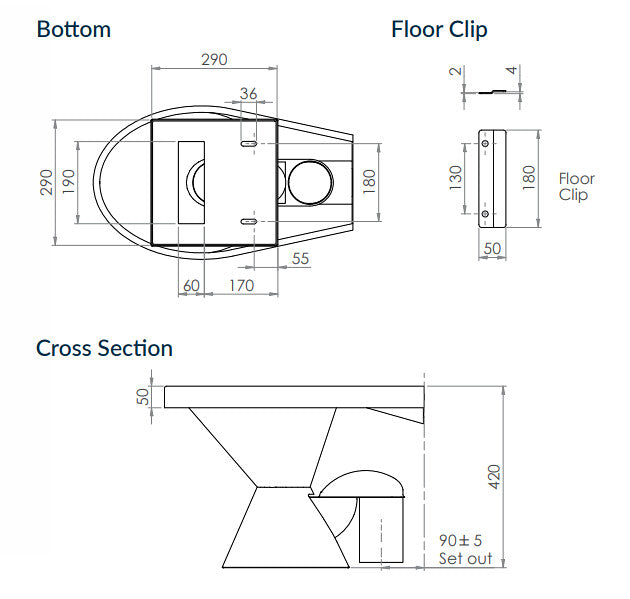 600*355*420mm 3monkeez Disabled Pedestal S/P Trap with Seat Wall Floor (Faced) Toilet Pan