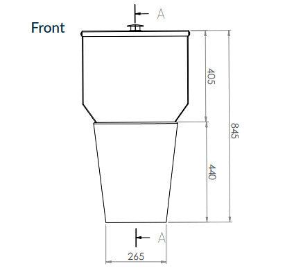 650*470*845mm 3monkeez Ambulant S/P Trap Wall Faced Close Coupled Toilet Pan