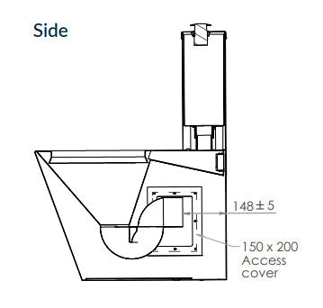 650*470*845mm 3monkeez Ambulant S/P Trap Wall Faced Close Coupled Toilet Pan