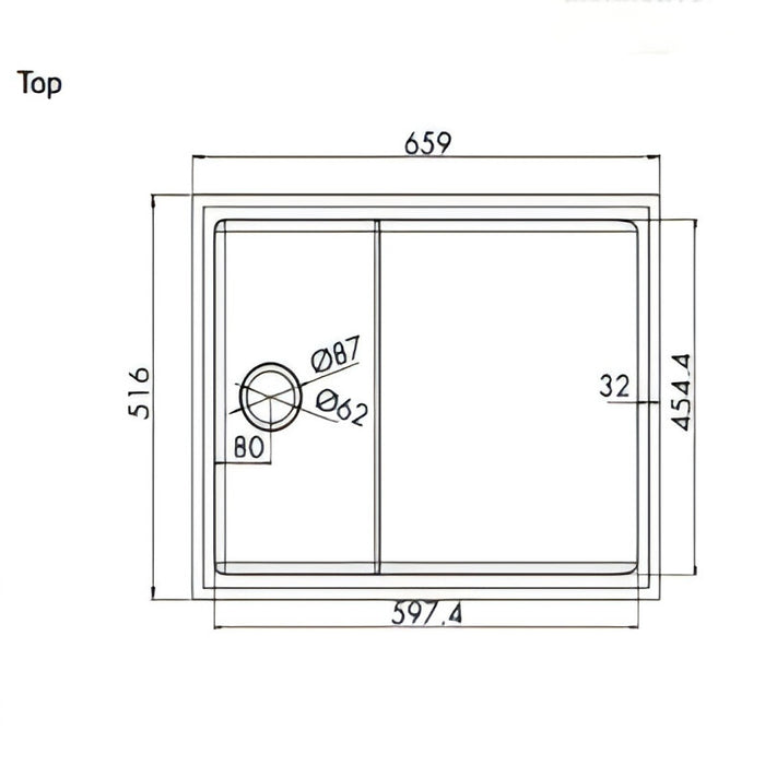 3monkeez Stainless Steel Radius corners 50mm Outlet Baby Bath