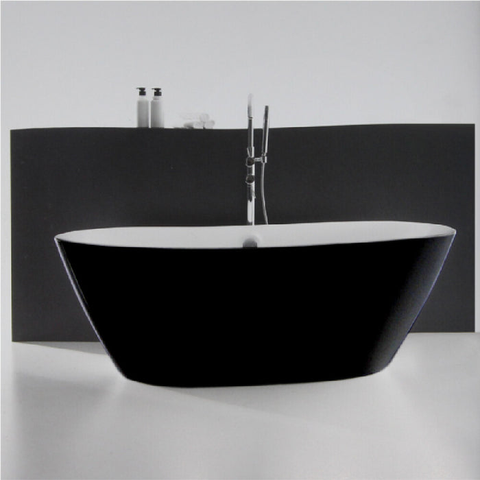 1800*900*600mm Broadway FS13 White/Black Acrylic Oval Freestanding Bathtub