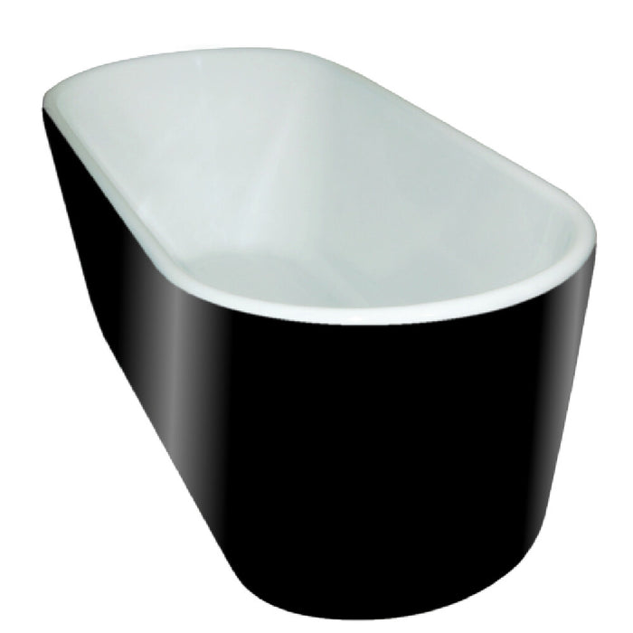 1200-1800mm Broadway Ovalo White/Black Acrylic Oval Freestanding Bathtub