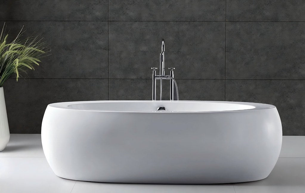 1840*905*590mm Broadway Aplauso White/Black Oval 12 Jets Acrylic Freestanding Spa Bathtub