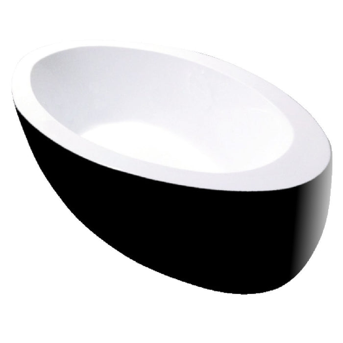 1840*905*590mm Broadway Aplauso White/Black Acrylic Oval Freestanding Bathtub