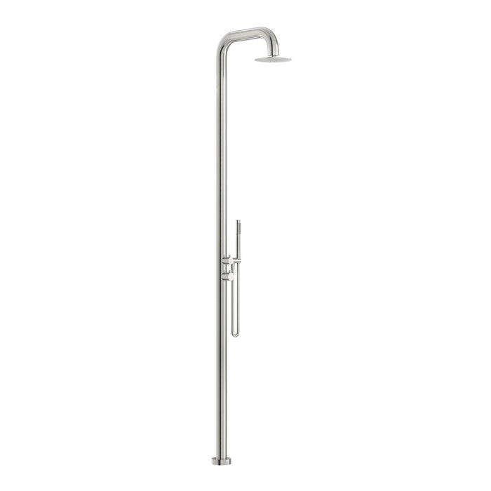 LW Elle 316 Brushed Stainless/Matt Black/Brushed Gold Stainless Steel Outdoor Free Standing Twin Shower