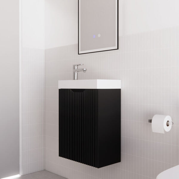 450*250*550mm ABS Vienna Matt Black Wall Hung Mini Vanity